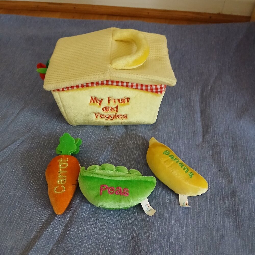 My Fruit and Veggies plush Banana + Peas + Carrot by Aurora World Inc Used
